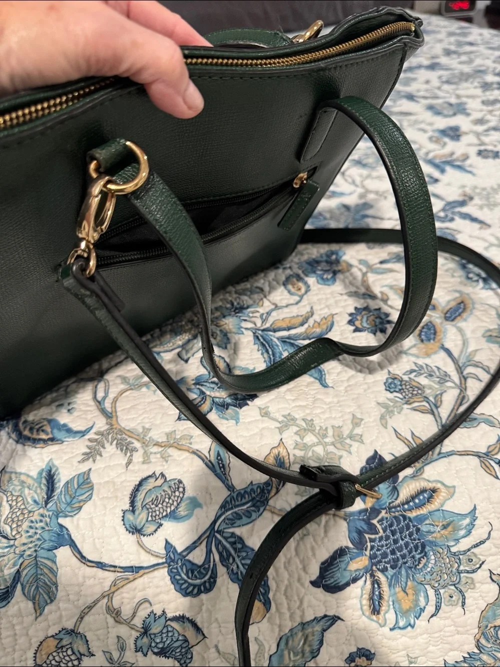 Dark Green Structured Women's Satchel